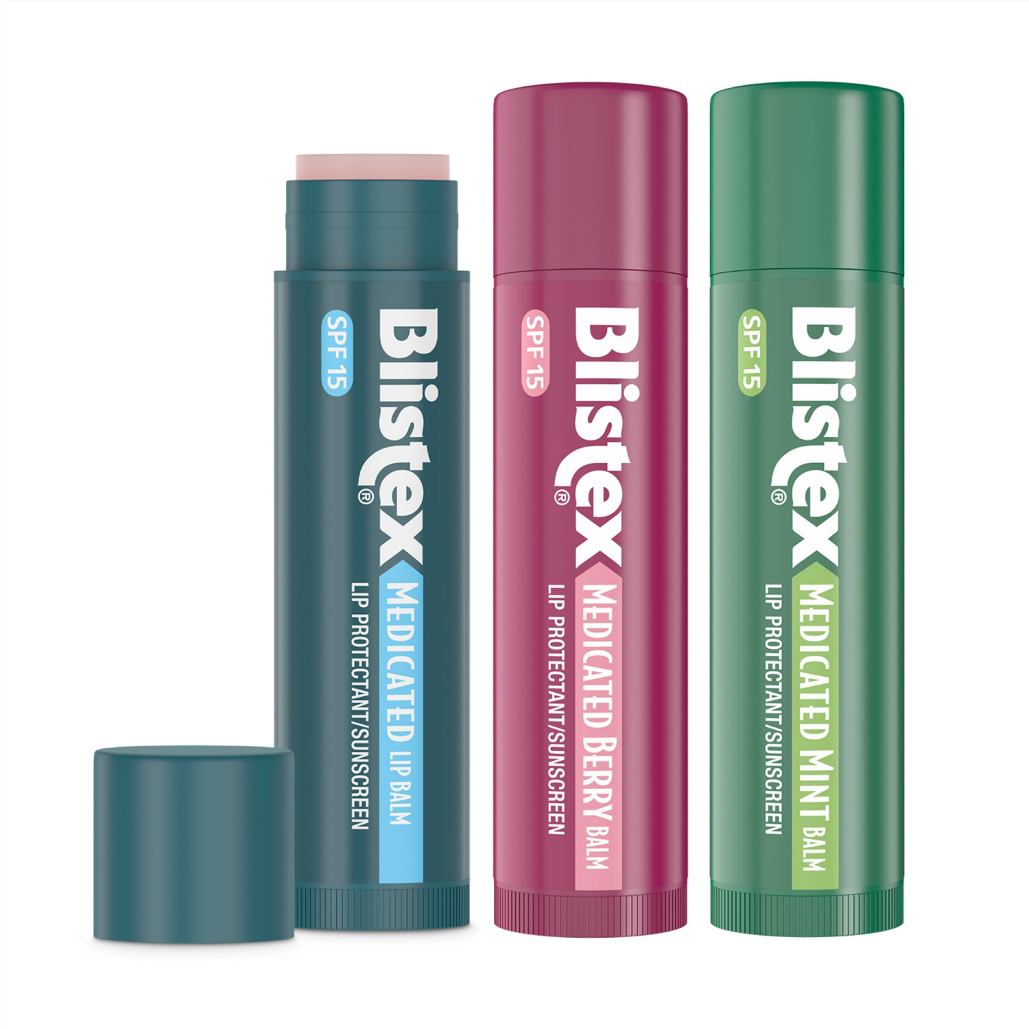 slide 5 of 5, Blistex Value Pack SPF 15 Medicated Mint/Berry/Classic Lip Balm 3.0 ea, 3 ct