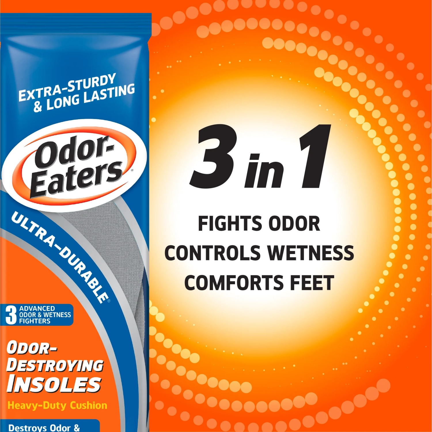 slide 2 of 5, Odor-Eaters Ultra Durable Insoles Heavy Duty Cushion, 55 ct