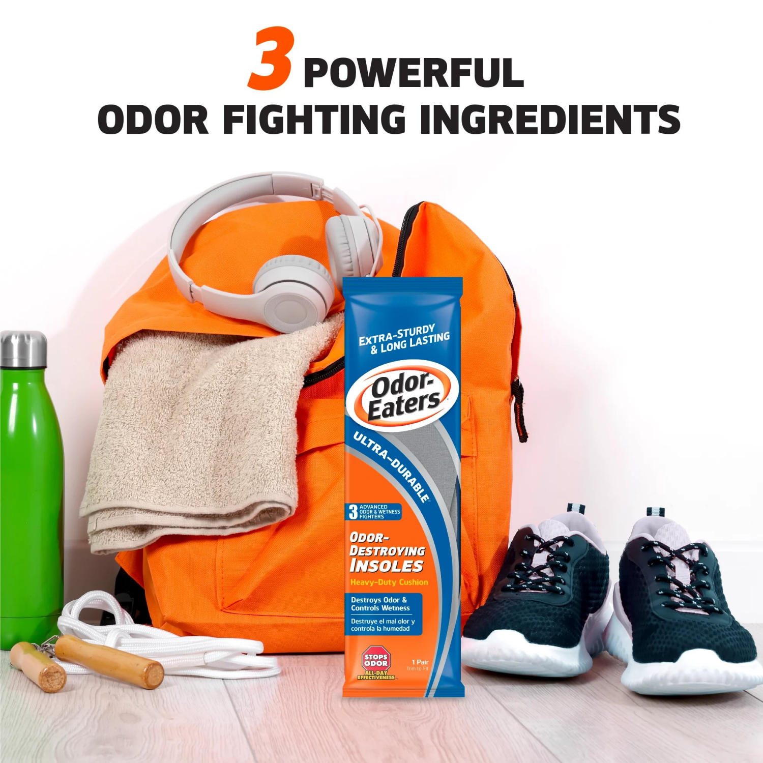 slide 5 of 5, Odor-Eaters Ultra Durable Insoles Heavy Duty Cushion, 55 ct