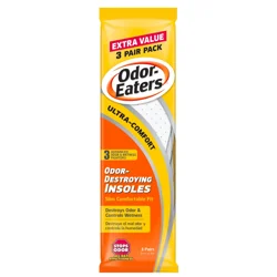 Odor-Eaters Odor-Destroying Insoles Extra Value 3 Pairs