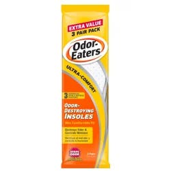 Odor-Eaters Odor-Destroying Insoles Extra Value 3 Pairs
