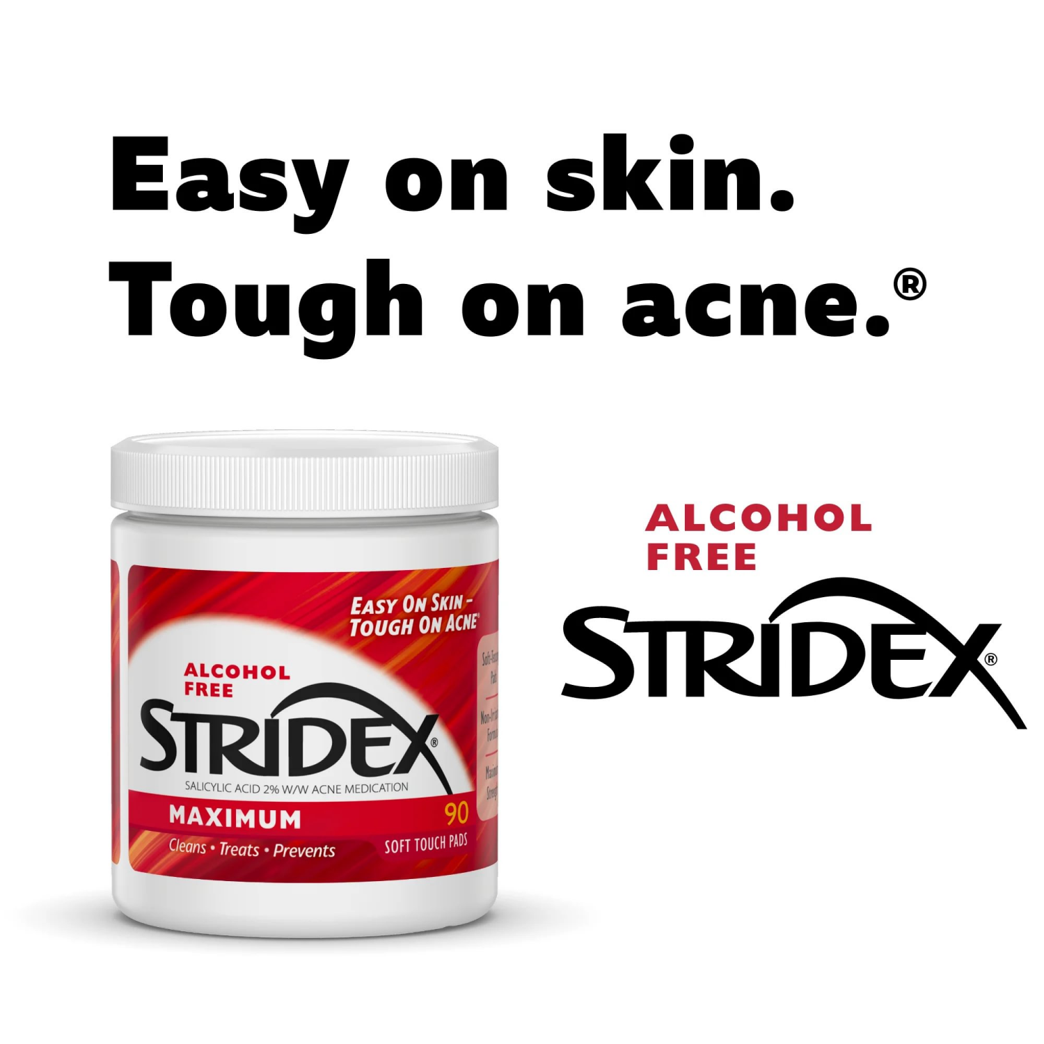 slide 3 of 5, Stridex Alcohol Free Maximum Acne Pads 90 Each, 90 ct