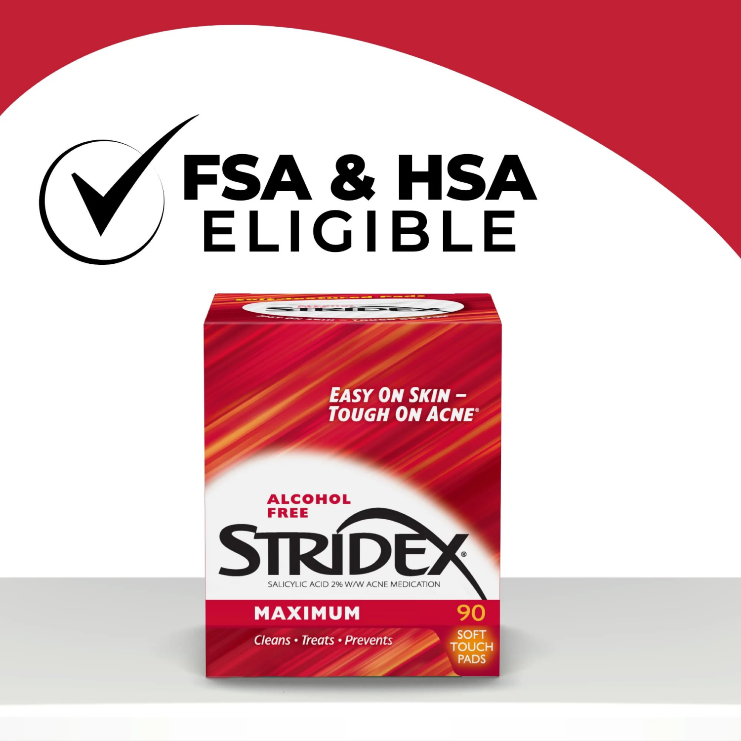 slide 4 of 5, Stridex Alcohol Free Maximum Acne Pads 90 Each, 90 ct