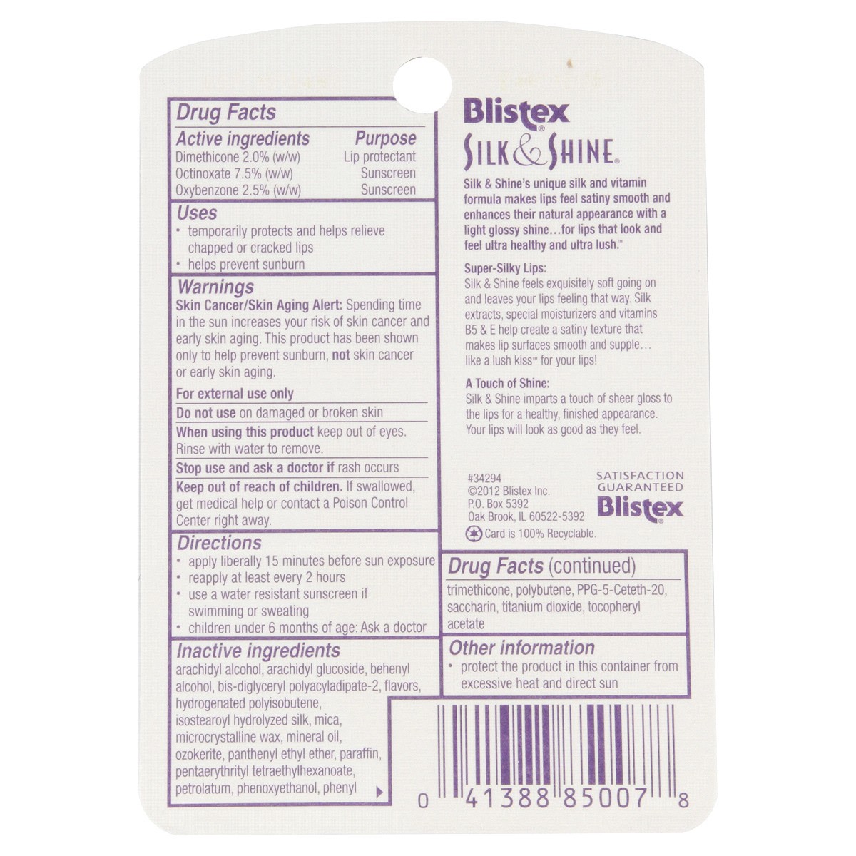 slide 2 of 2, Blistex Silk & Shine SPF 15 Lip Protectant, 0.13 oz