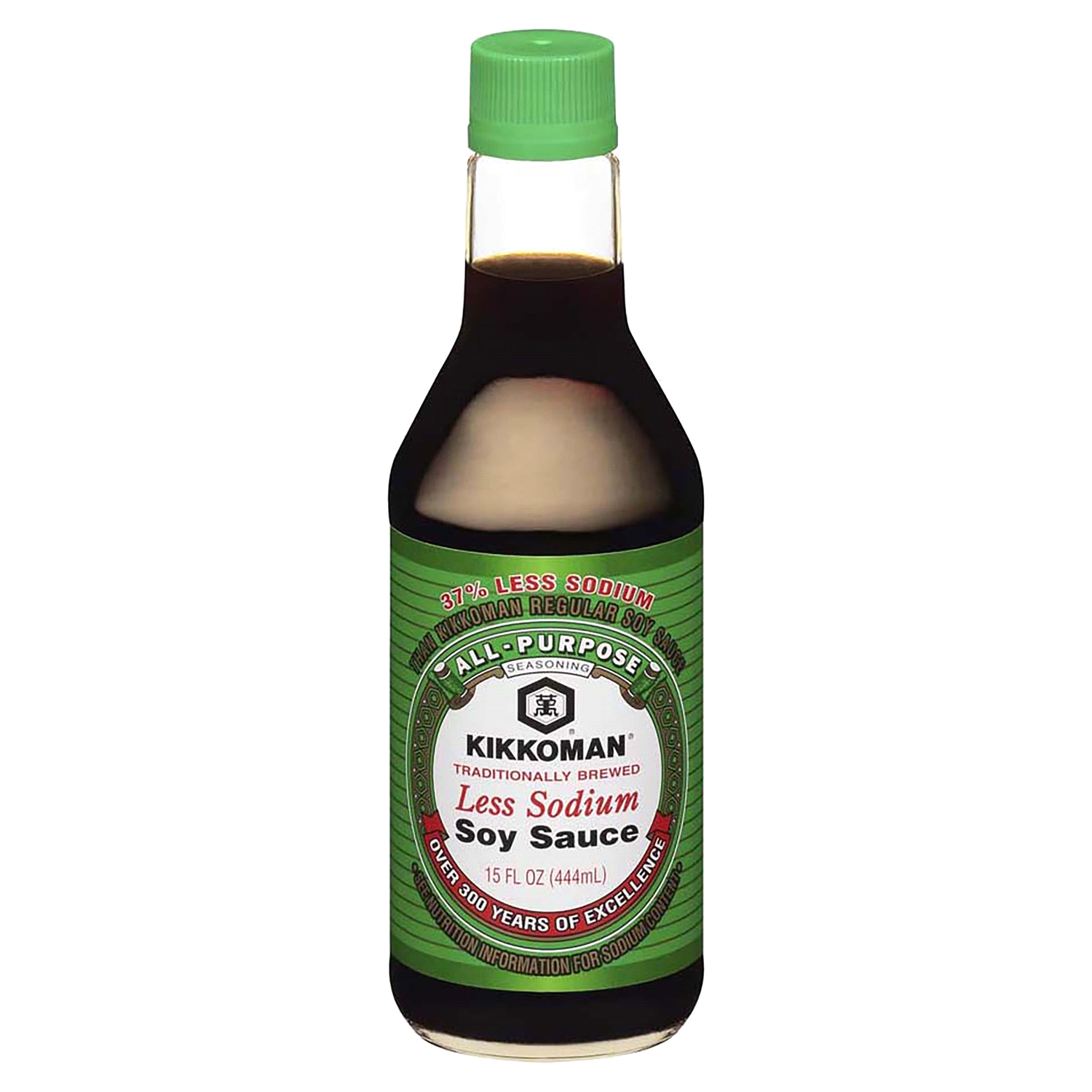 slide 1 of 2, Kikkoman 38% Less Sodium Soy Sauce 15 fl oz, 15 ct