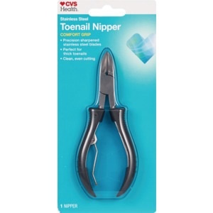 slide 1 of 1, CVS Health Non-Slip Toenail Nipper With Easy Grip, 1 ct