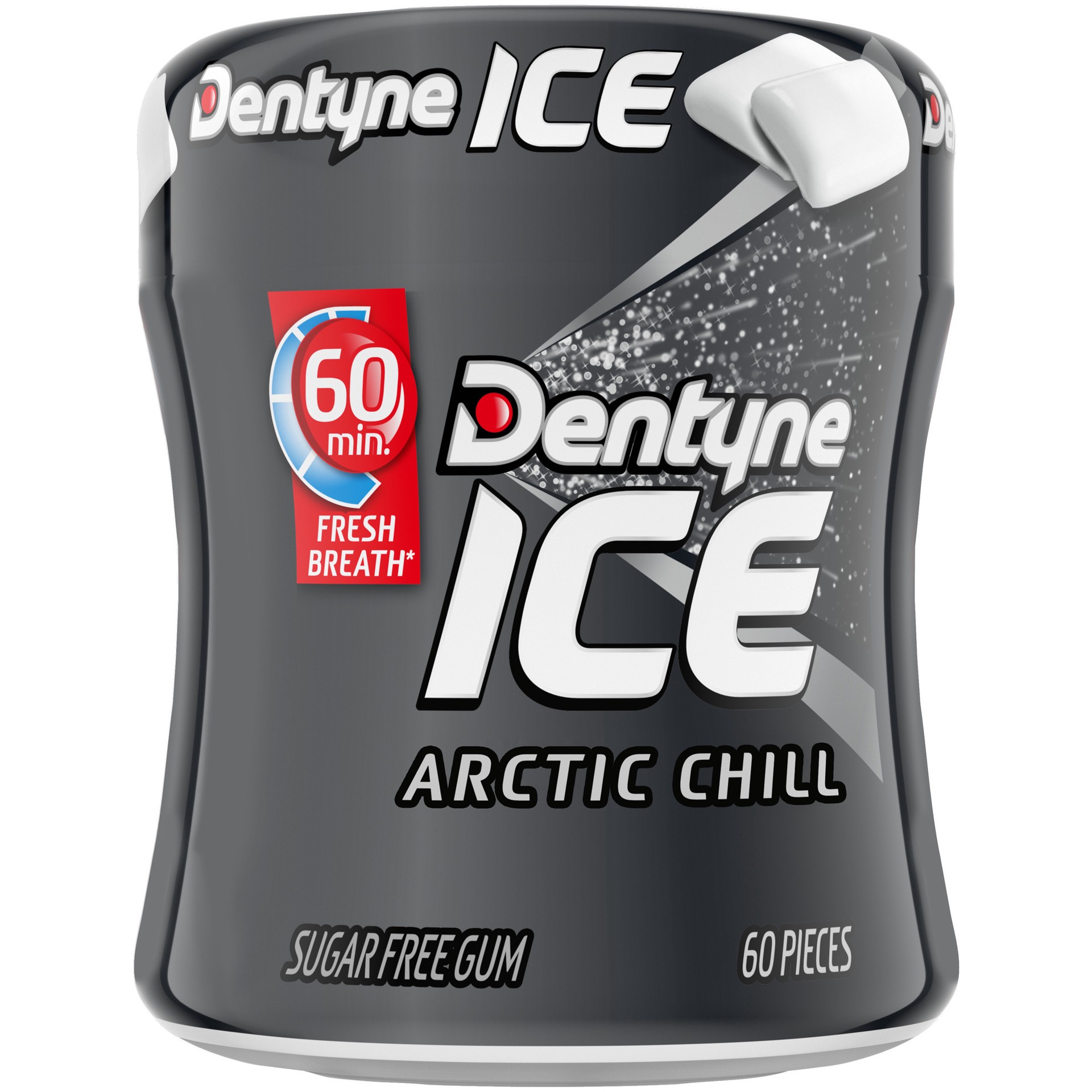 slide 1 of 5, Dentyne Ice Arctic Chill Sugar Free Gum, 1 Bottle of 60 Pieces, 0.19 lb