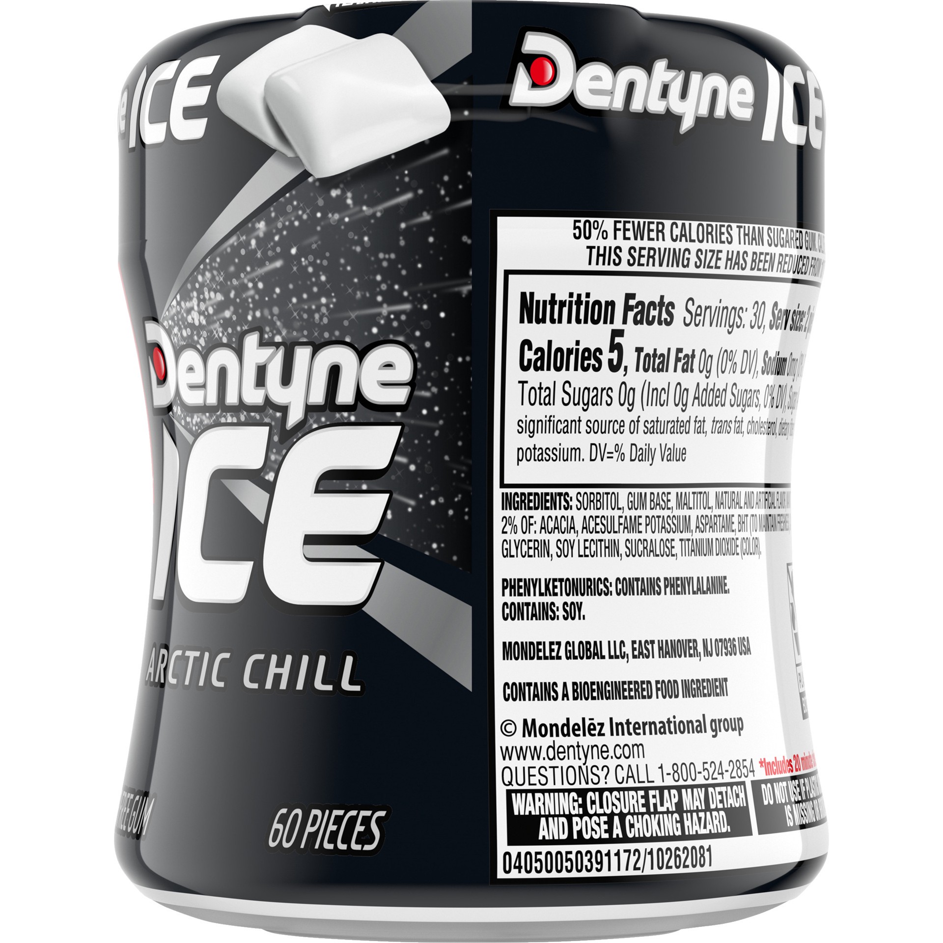 Dentyne Ice® Sugarless Gum, Arctic Chill, 60 Pieces/Cup, 4 Cups/Pack