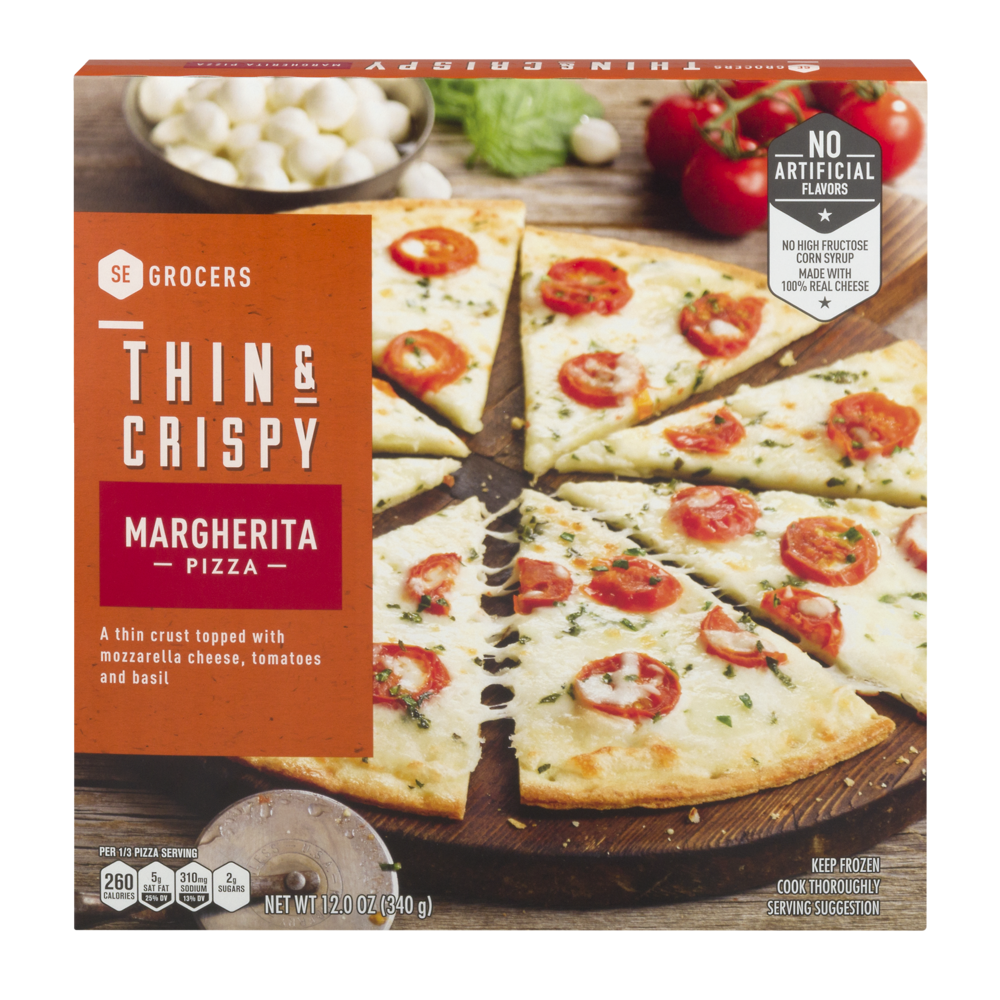 slide 1 of 1, SE Grocers Pizza Thin & Crispy Margherita, 12 oz