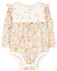 Oshkosh Baby Floral-Print Long-Sleeve Bodysuit - Floral Floral 6M