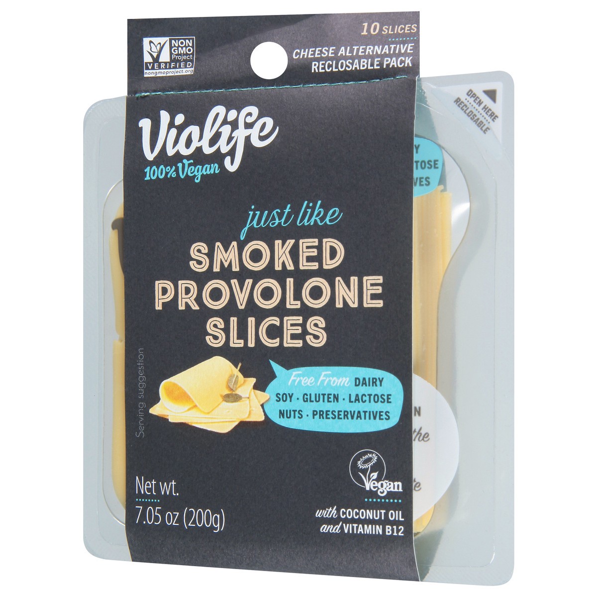 slide 4 of 9, Violife Just Like Smoked Provolone Slices, Dairy-Free Vegan 7.05 oz Pack, 7.05 oz