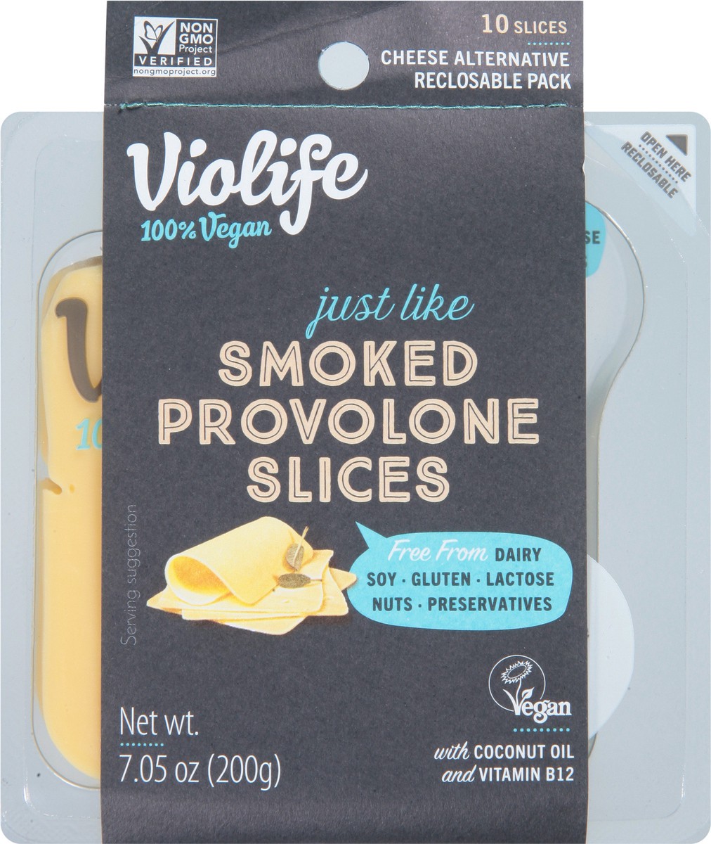 slide 6 of 9, Violife Just Like Smoked Provolone Slices, Dairy-Free Vegan 7.05 oz Pack, 7.05 oz