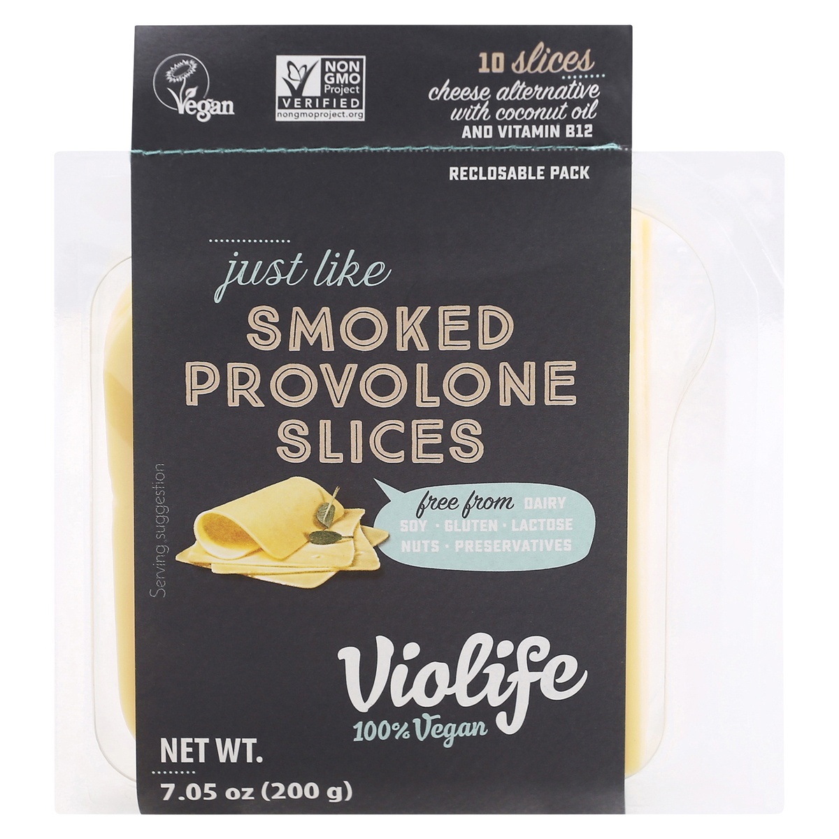 slide 1 of 1, Violife Smoked Provolone Slices Cheese Alternative 10 ea, 