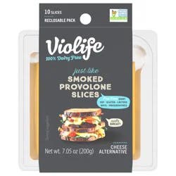 Violife Just Like Smoked Provolone Slices, Dairy-Free Vegan 7.05 oz Pack