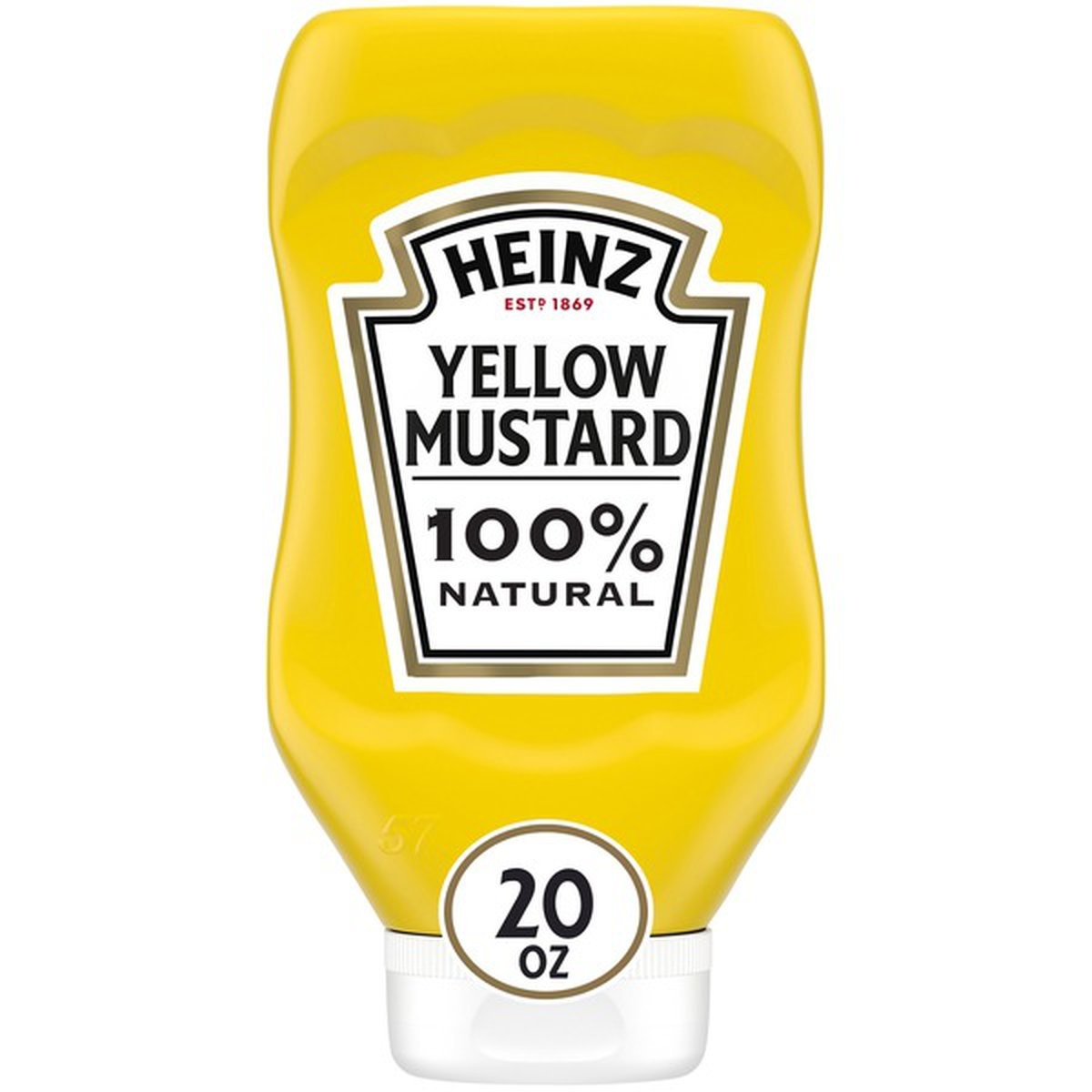 slide 1 of 1, Heinz 100% Natural Yellow Mustard, 20 oz