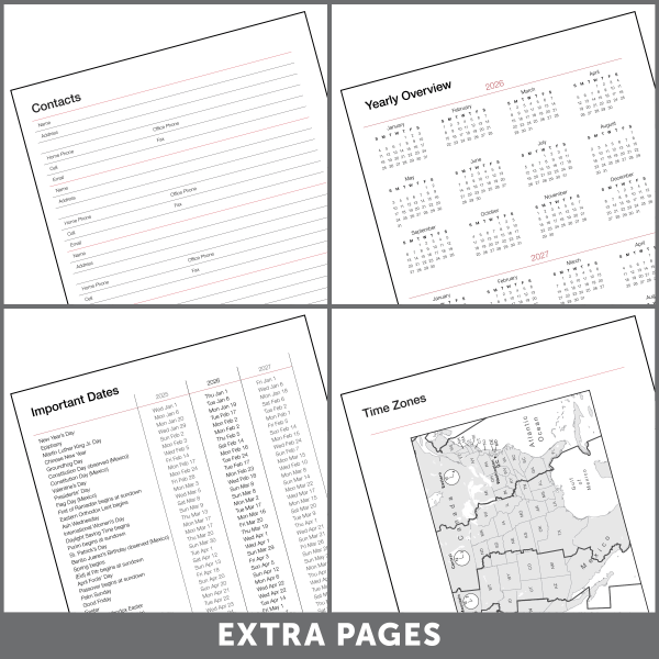slide 6 of 6, Office Depot Brand Weekly Monthly Appointment Book Planner, 7"" x 9"", Silver, January 2026 to December 2026, OD71093026, 1 ct