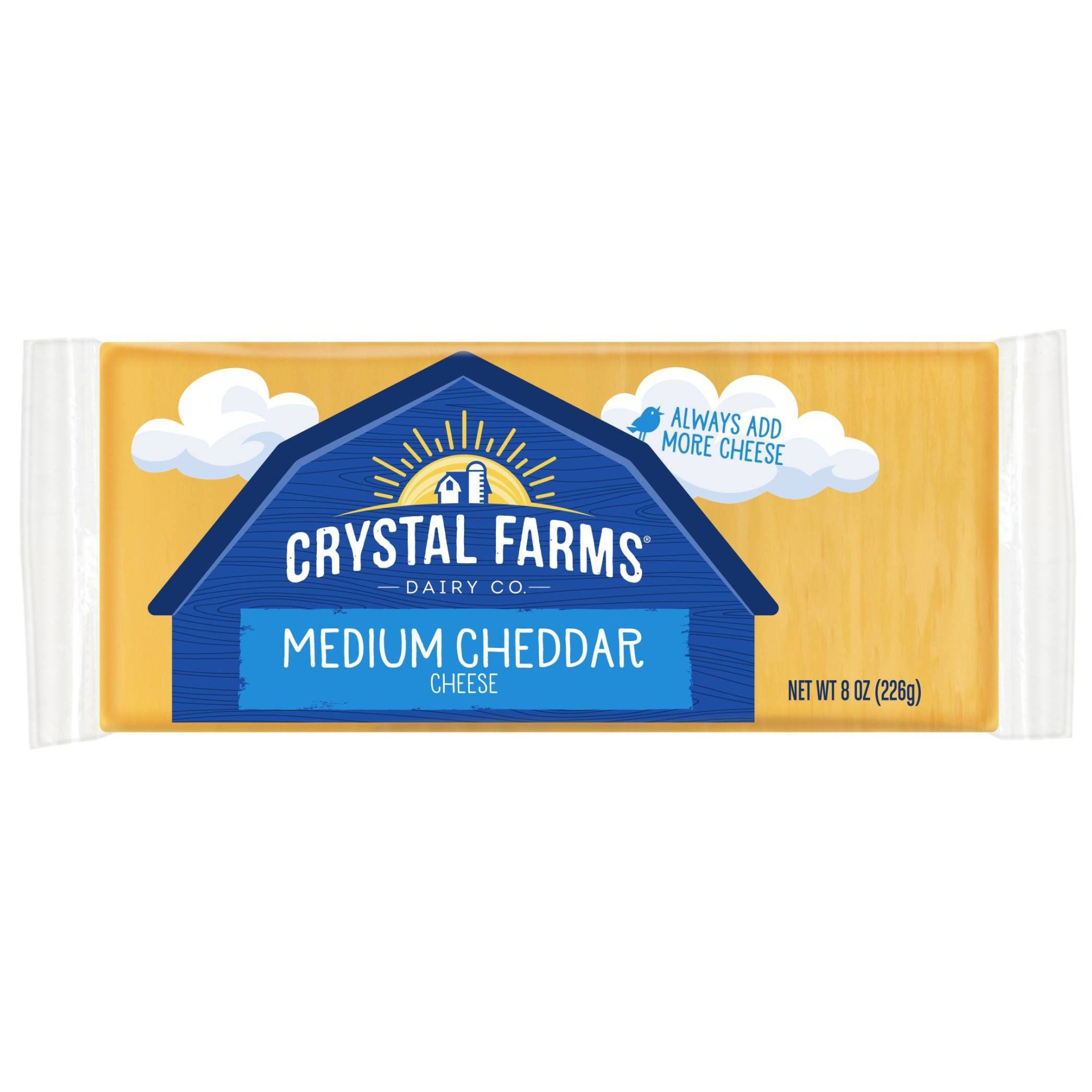 slide 1 of 3, Crystal Farms Medium Cheddar Cheese, 8 oz