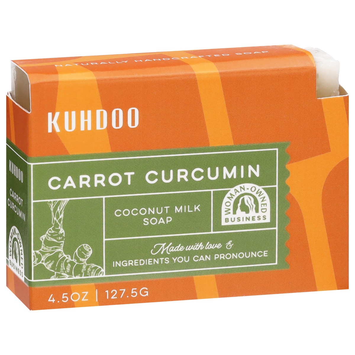 slide 3 of 4, Kuhdoo Coconut Milk Carrot Curcumin Soap 4.5 oz, 4.5 oz