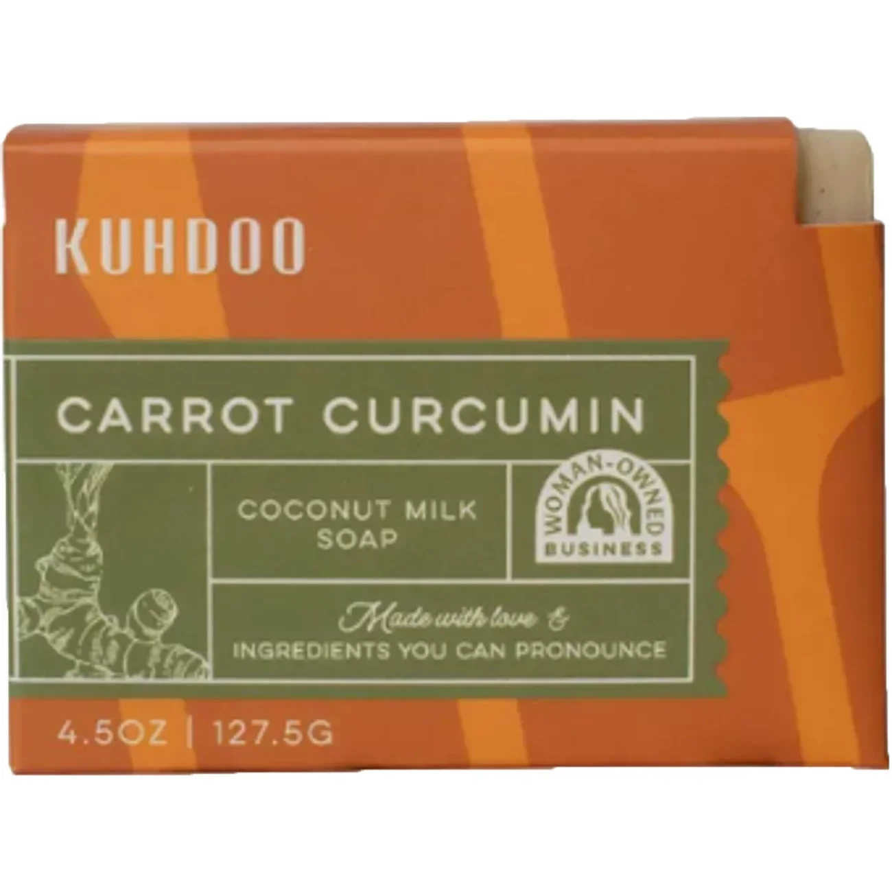 slide 1 of 1, Kuhdoo Carrot Curcumin Bar Soap, 4.5 oz
