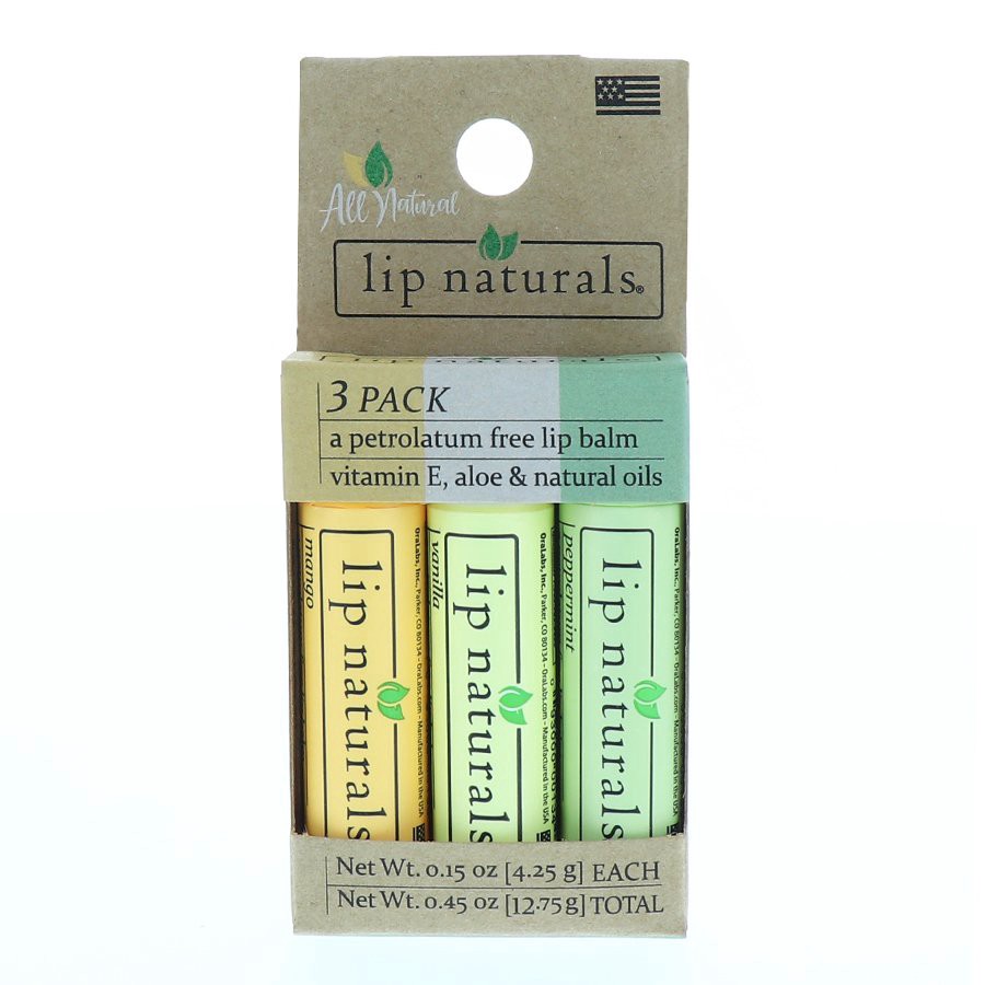 slide 1 of 1, All Natural Lip Naturals Lip Balm 3Pk, 3 ct