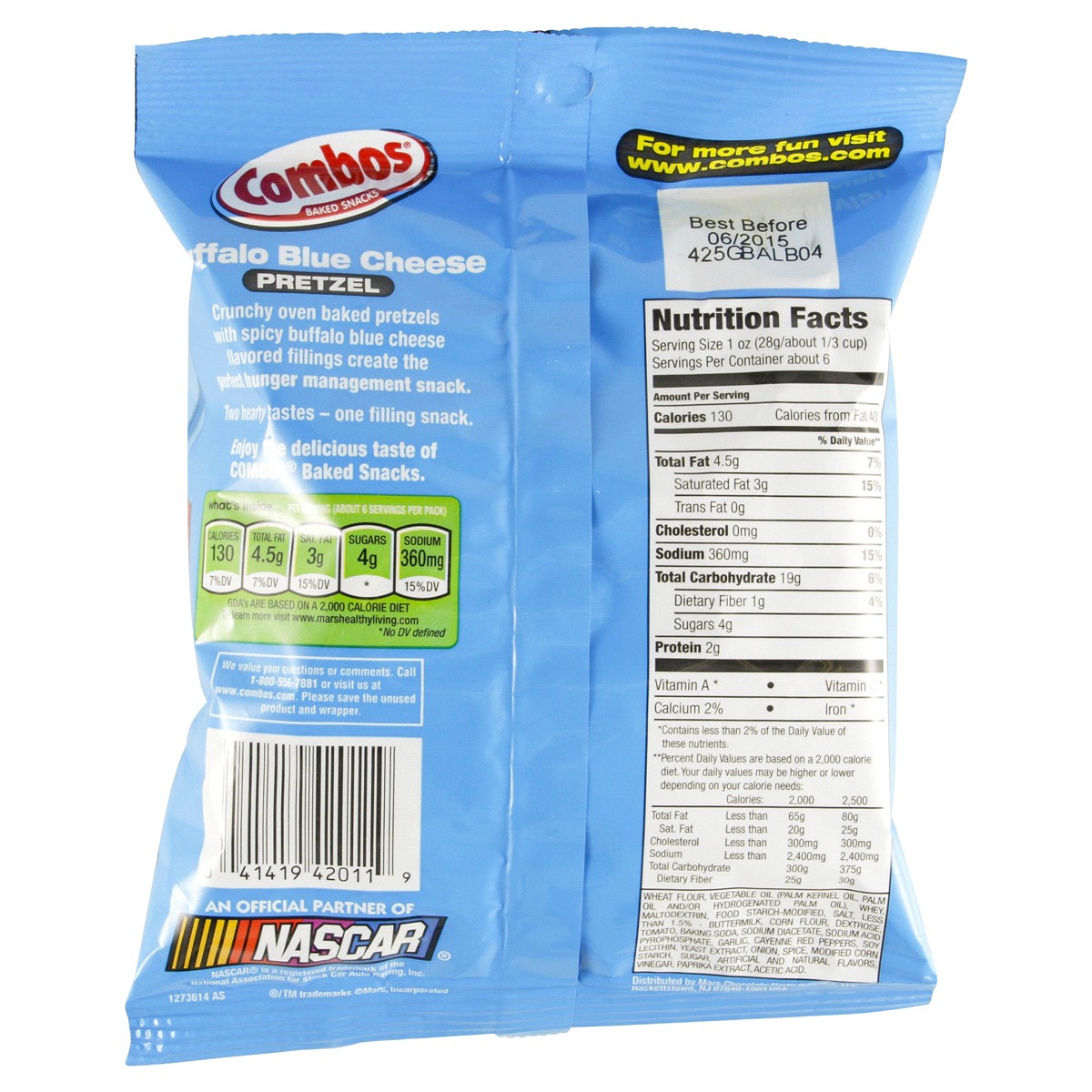 slide 2 of 2, COMBOS Buffalo Blue Cheese Pretzel Baked Snacks - 6.3 oz, 6.3 oz