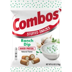 COMBOS Ranch Dip Baked Pretzel Snacks - 6.3 oz Bag