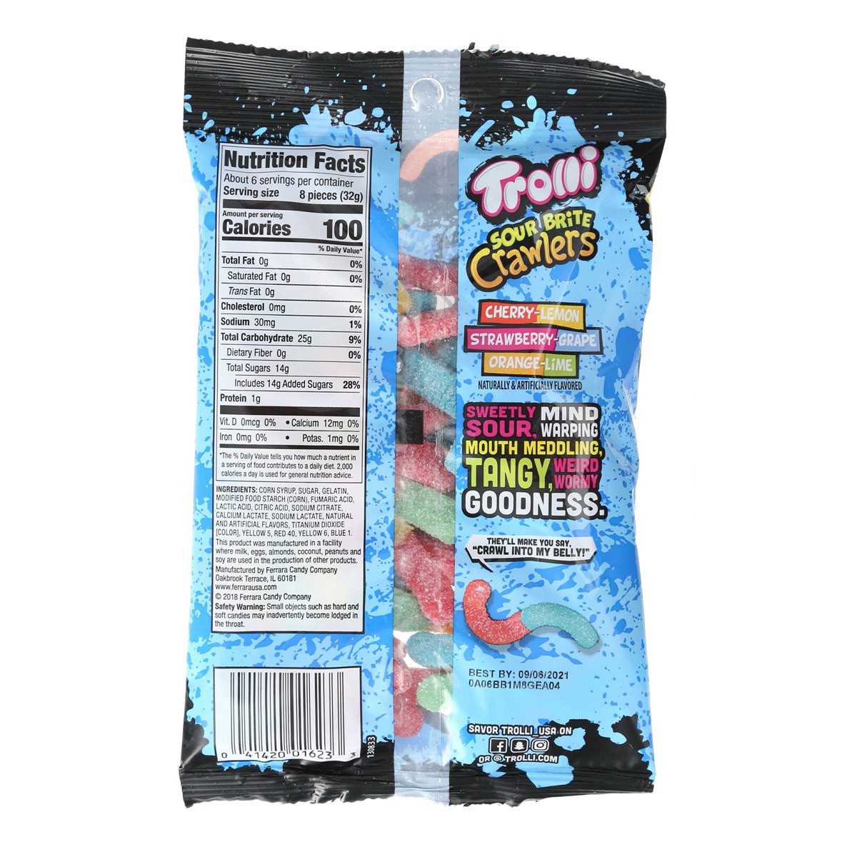 slide 2 of 2, Trolli Crawlers Sour Brite Gummi Candy 7.2 oz, 7.2 oz