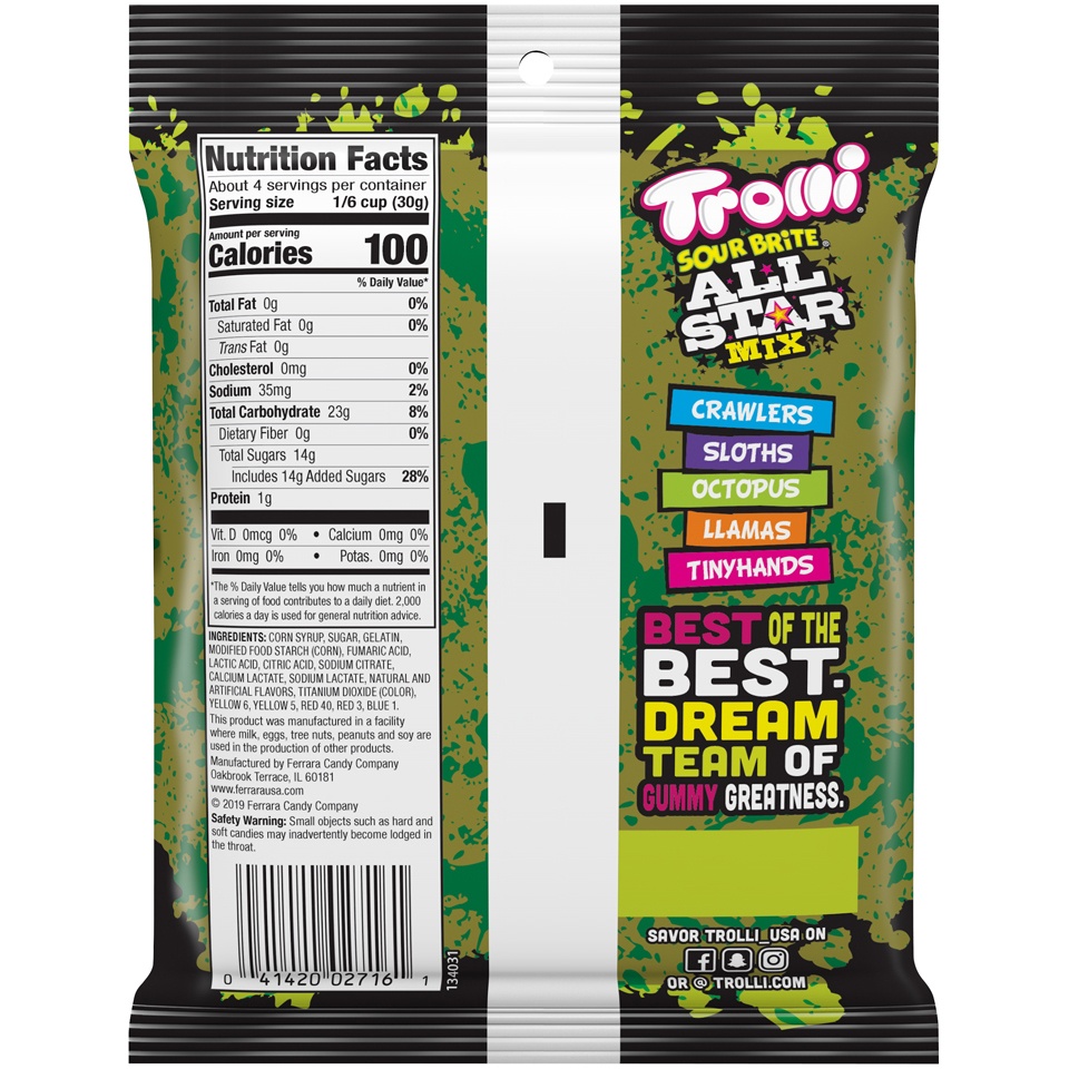 slide 2 of 2, Trolli Sour Brite All Star Mix Gummi Candy, 3.8 oz