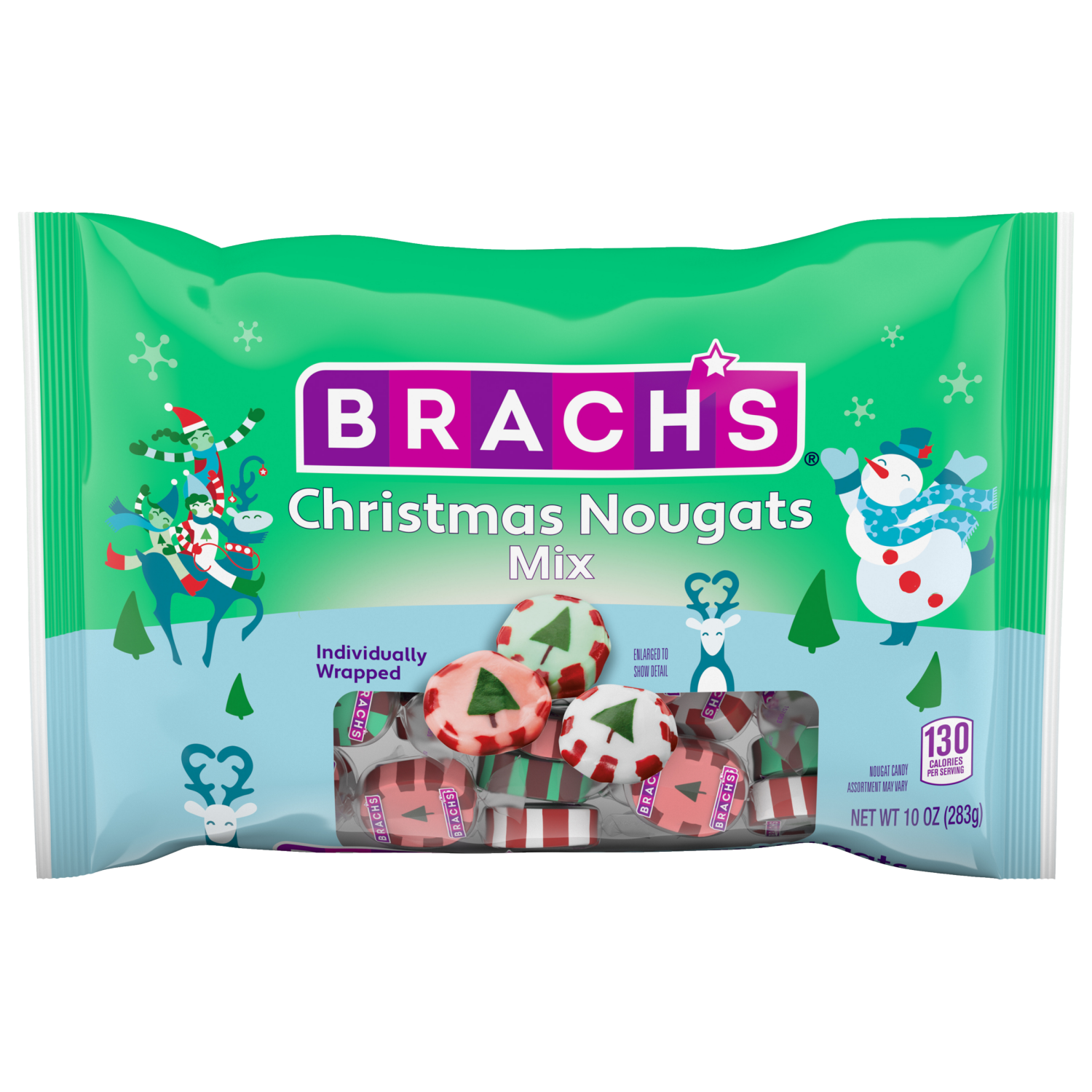 slide 1 of 1, Brach's Christmas Nougats Mix 10 Ounce Laydown, 10 oz
