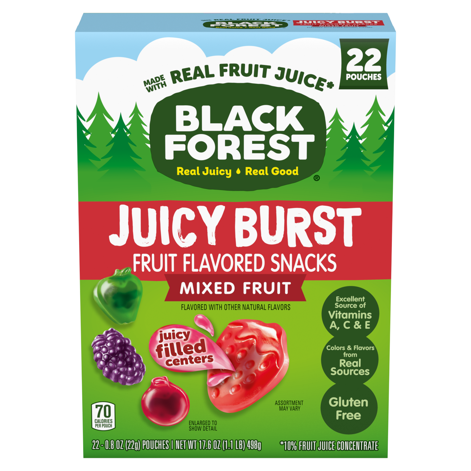 slide 1 of 1, Black Forest Juicy Burst Mixed Fruit Flavored Snacks - 22 ct, 22 ct