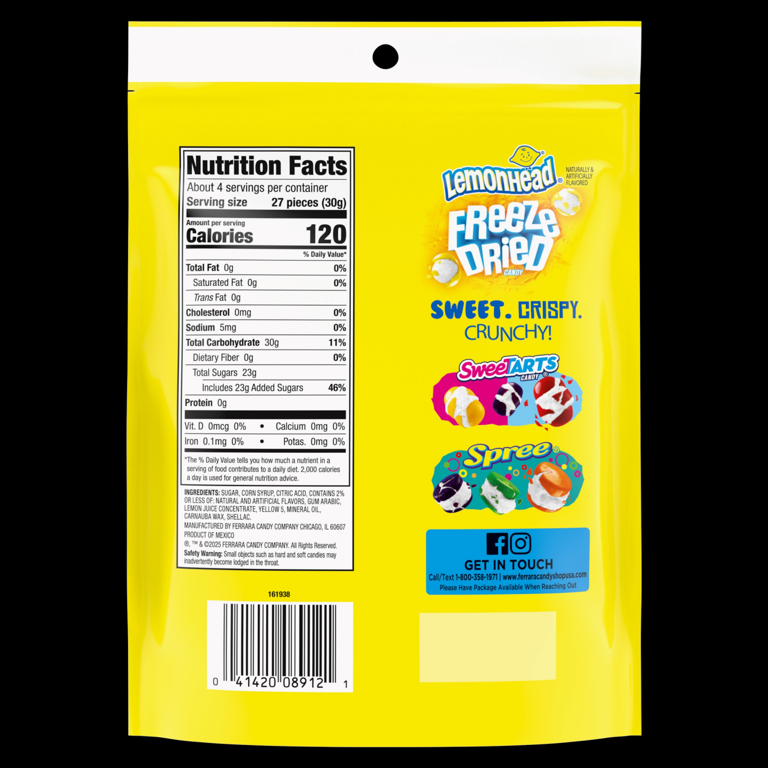 slide 2 of 2, Lemonhead Freeze Dried DRC 4 Ounce Stand Up Bag, 4 oz