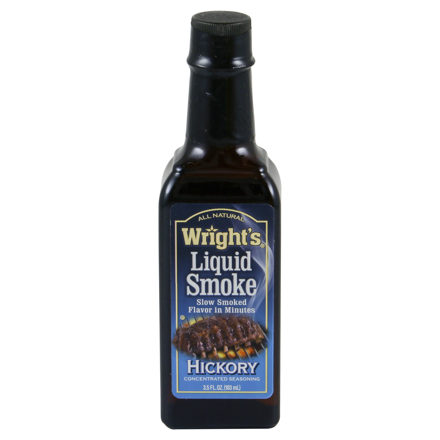 slide 1 of 3, Wright's Liquid Smoke Hickory Concentrated Seasoning 3.5 fl oz, 3.5 fl oz