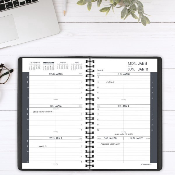 slide 9 of 10, AT-A-GLANCE® 2026 Weekly Appointment Book Planner, Black, Small, 5"" x 8"", 1 ct
