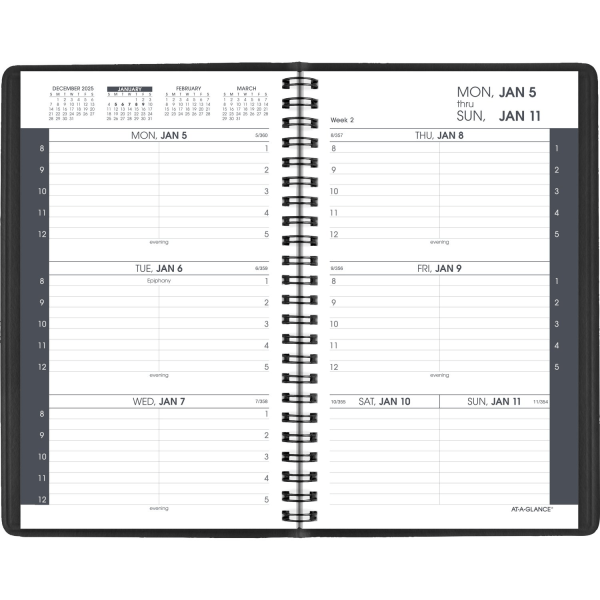 slide 10 of 10, AT-A-GLANCE® 2026 Weekly Appointment Book Planner, Black, Small, 5"" x 8"", 1 ct