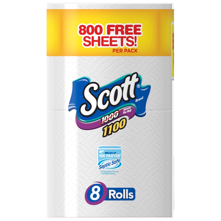 slide 2 of 3, Scott 1000 Sheet Toilet Paper, 8 ct