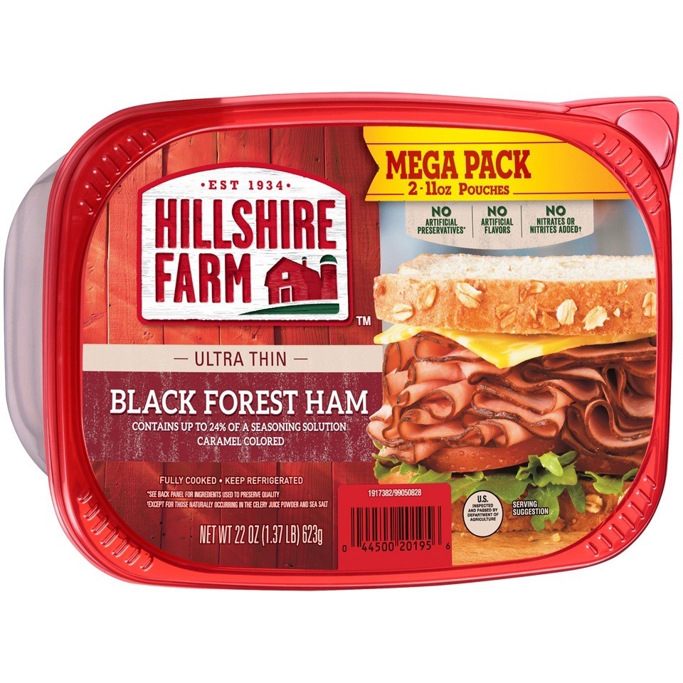 slide 3 of 6, Hillshire Farm Ultra Thin Sliced Black Forest Ham Sandwich Meat, 22 oz, 623.69 g