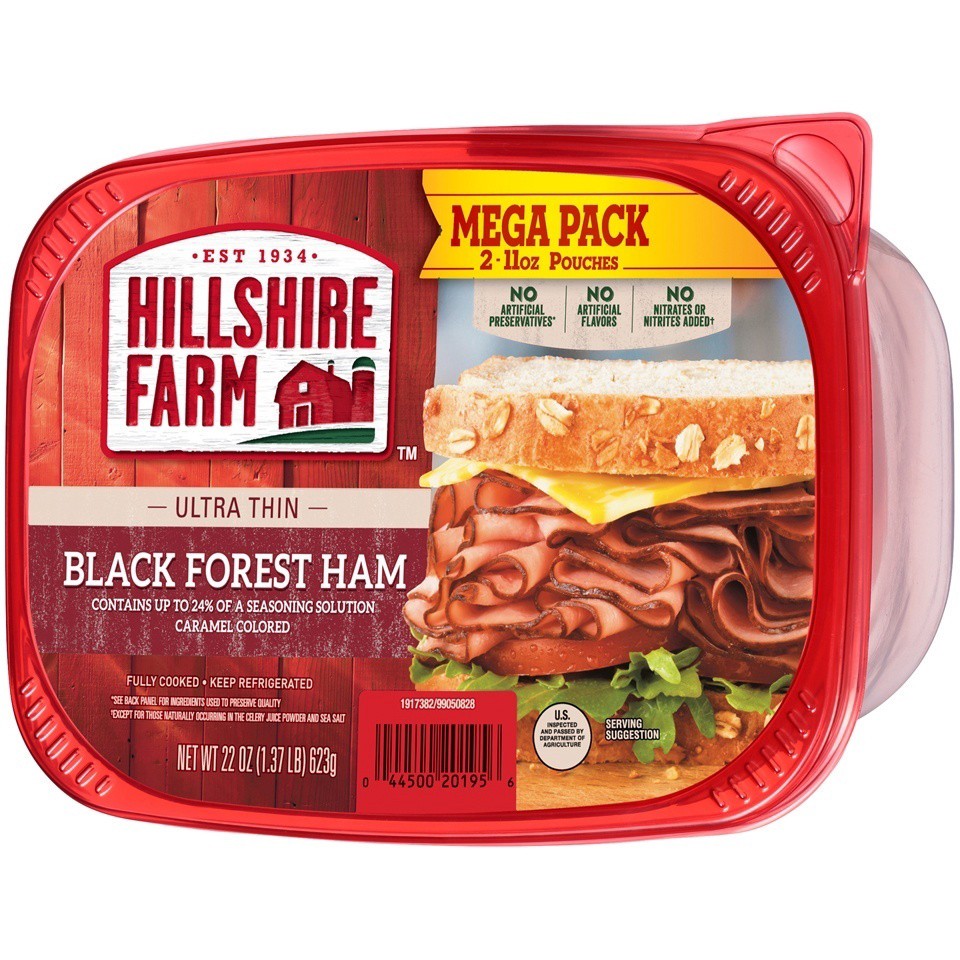 slide 3 of 6, Hillshire Farm Ultra Thin Sliced Black Forest Ham Sandwich Meat, 22 oz, 623.69 g