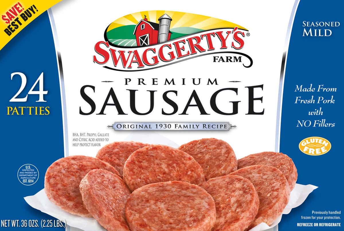 slide 8 of 11, Swaggerty's Farm 24 Premium Sausage Patties Mild, 24 ct