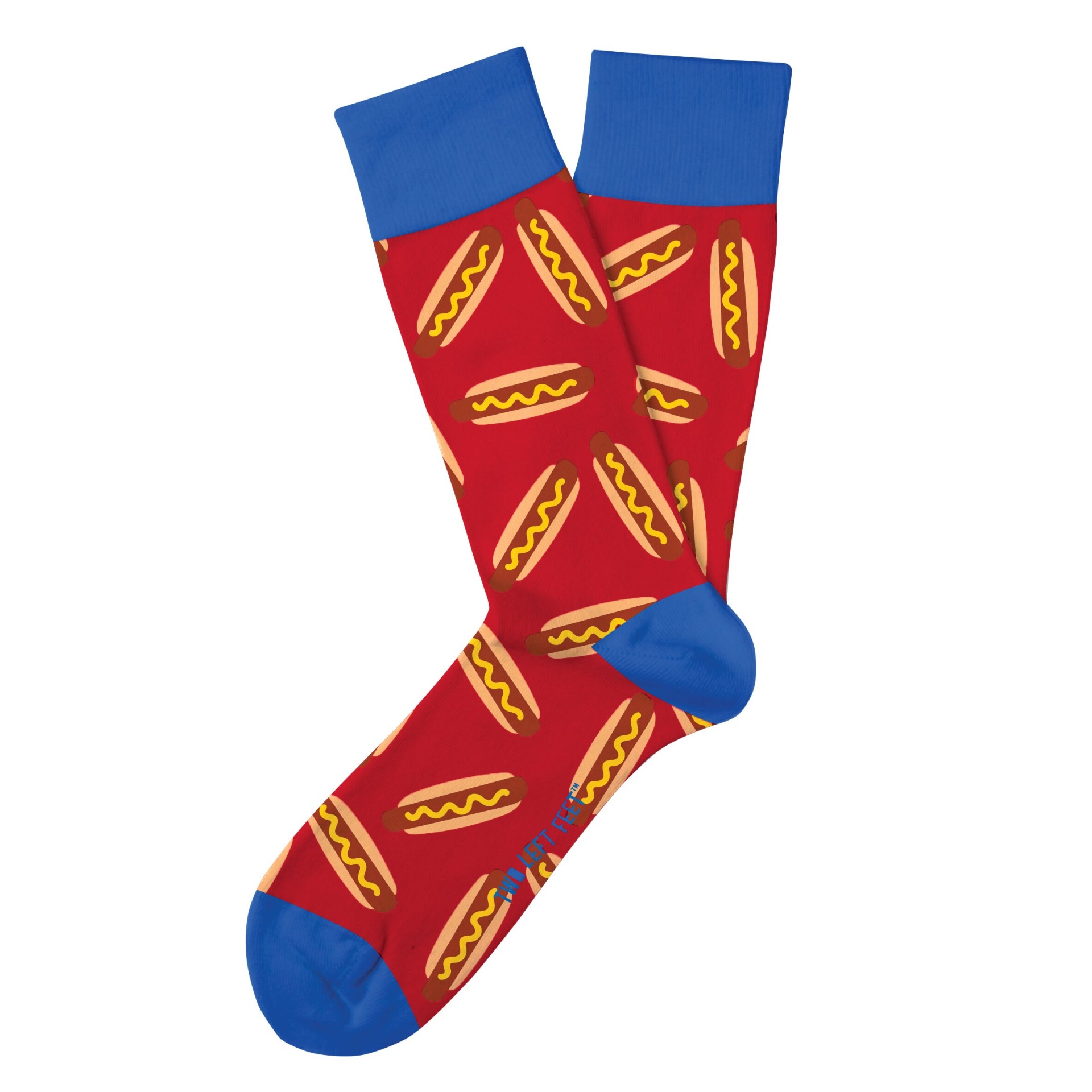 slide 1 of 1, Two Left Feet Hot Dog Big Feet Socks, 1 pair