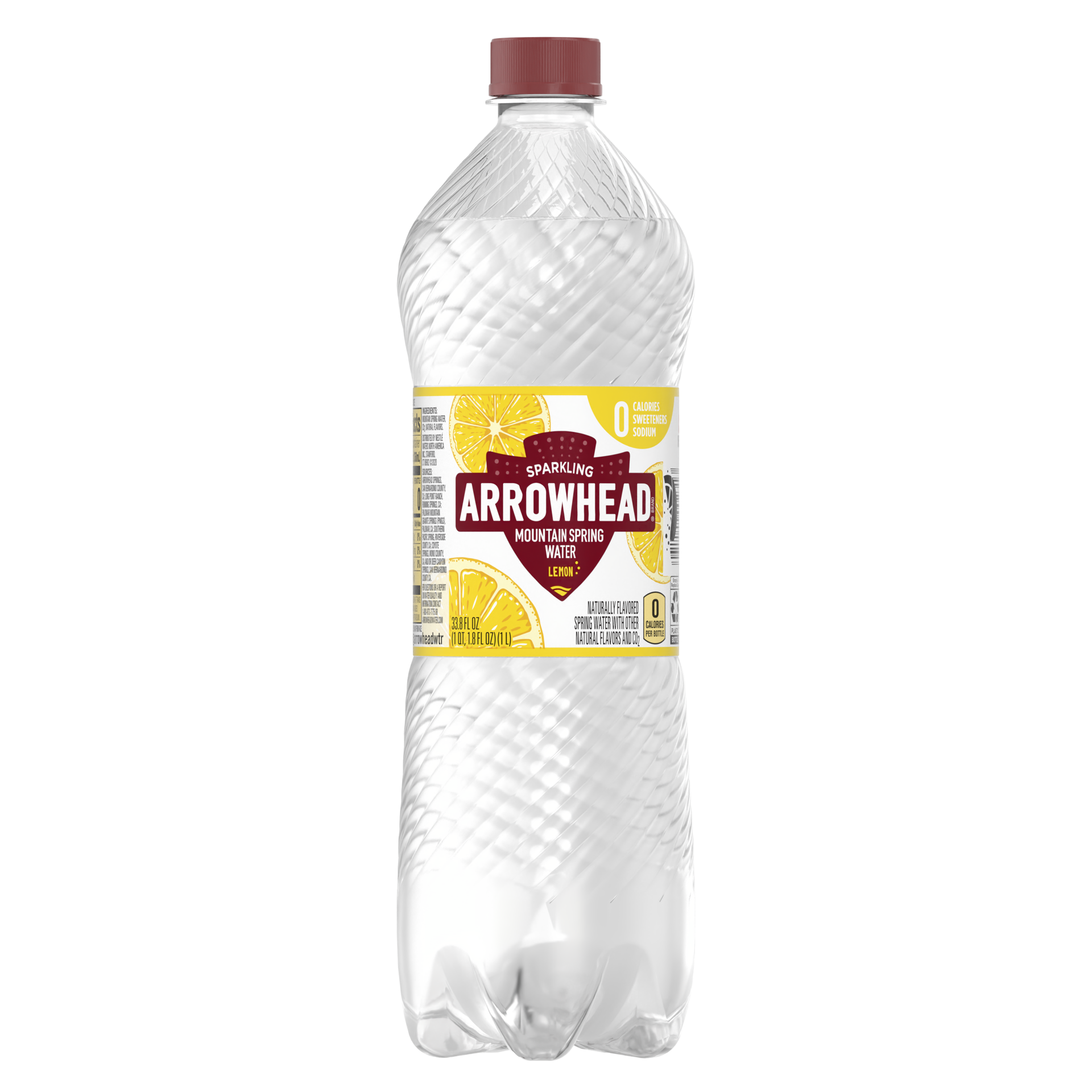 slide 4 of 4, Arrowhead Sparkling Lemon Spring Water - 33.8 oz, 33.8 oz