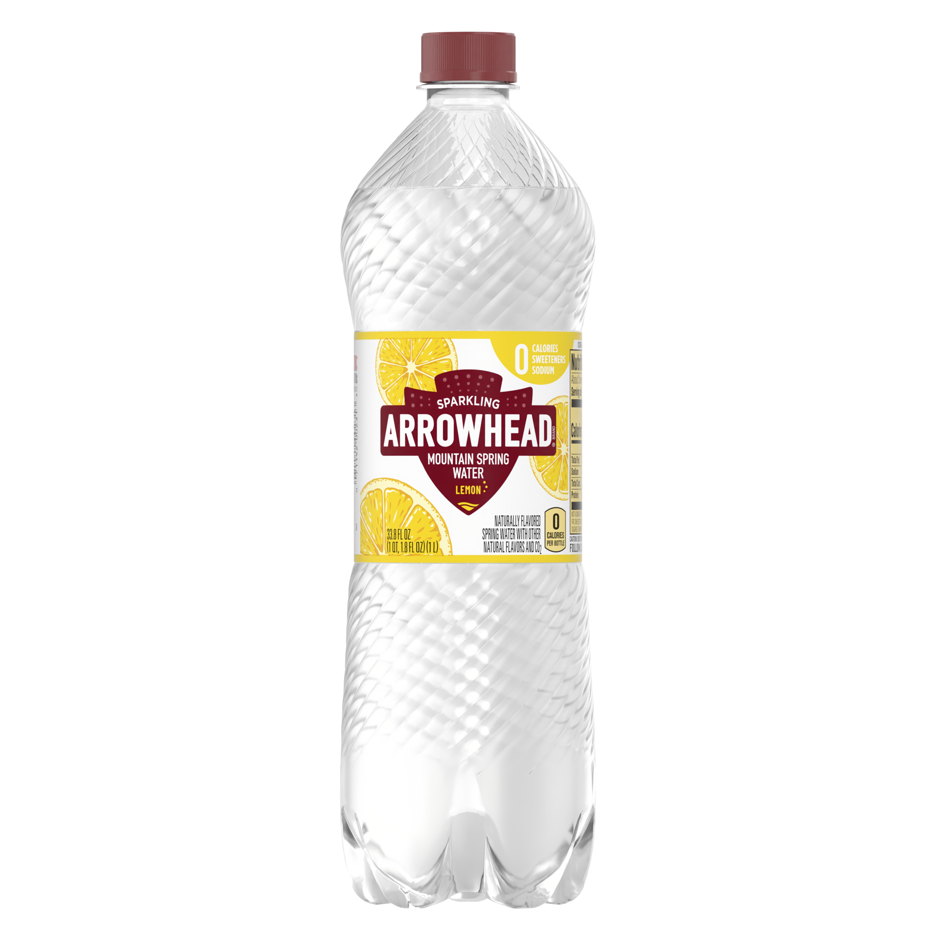 slide 1 of 4, Arrowhead Sparkling Lemon Spring Water - 33.8 oz, 33.8 oz