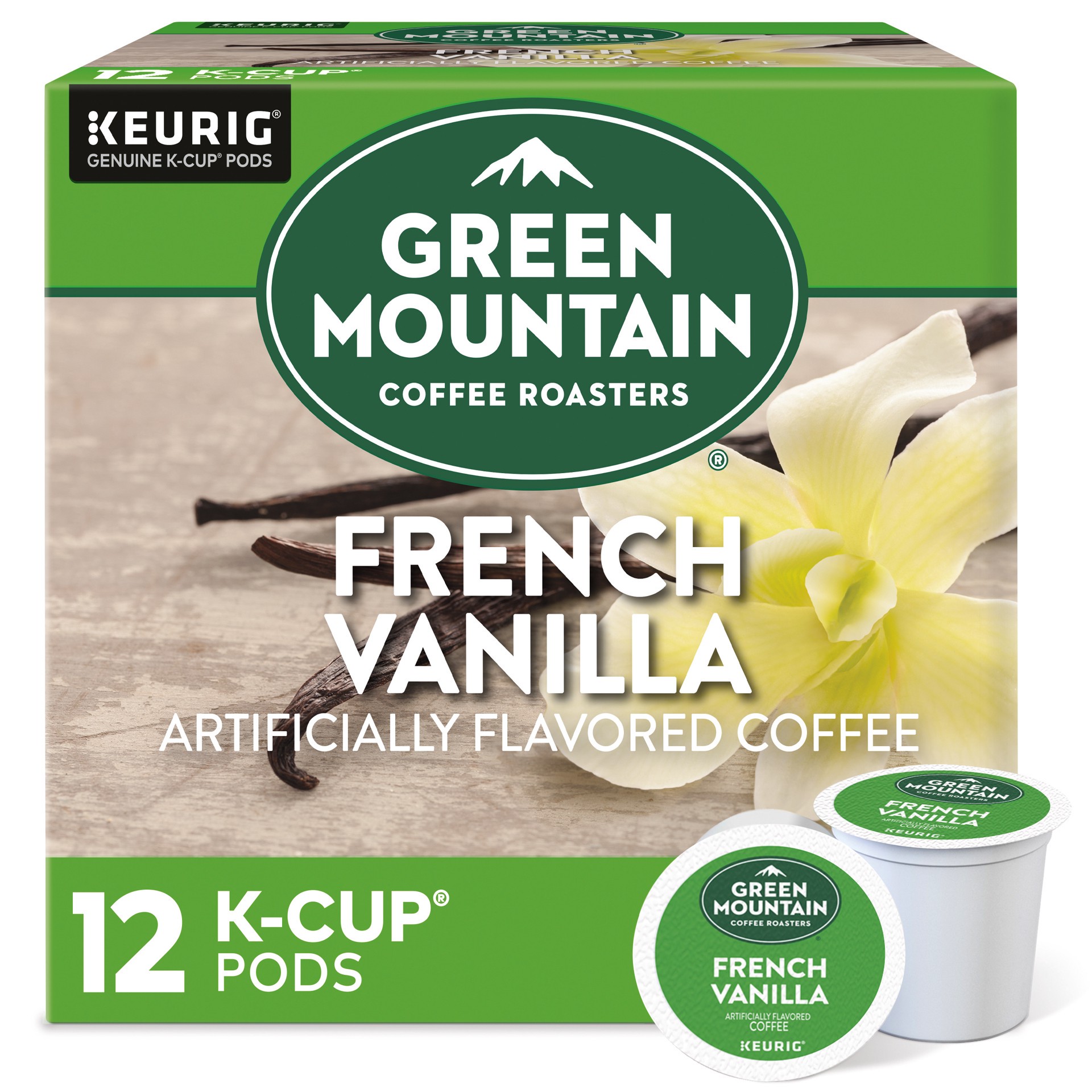 slide 1 of 5, Green Mountain Coffee Roasters French Vanilla Keurig Single-Serve K-Cup pods, Light Roast Coffee, 12 Count, 12 ct