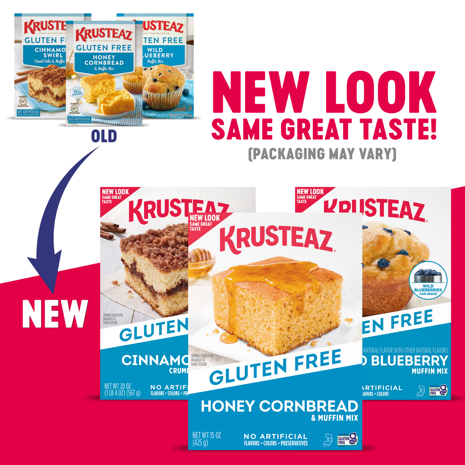 slide 3 of 5, Krusteaz Gluten Free Cinnamon Swirl Crumb Cake & Muffin Mix, 20 oz