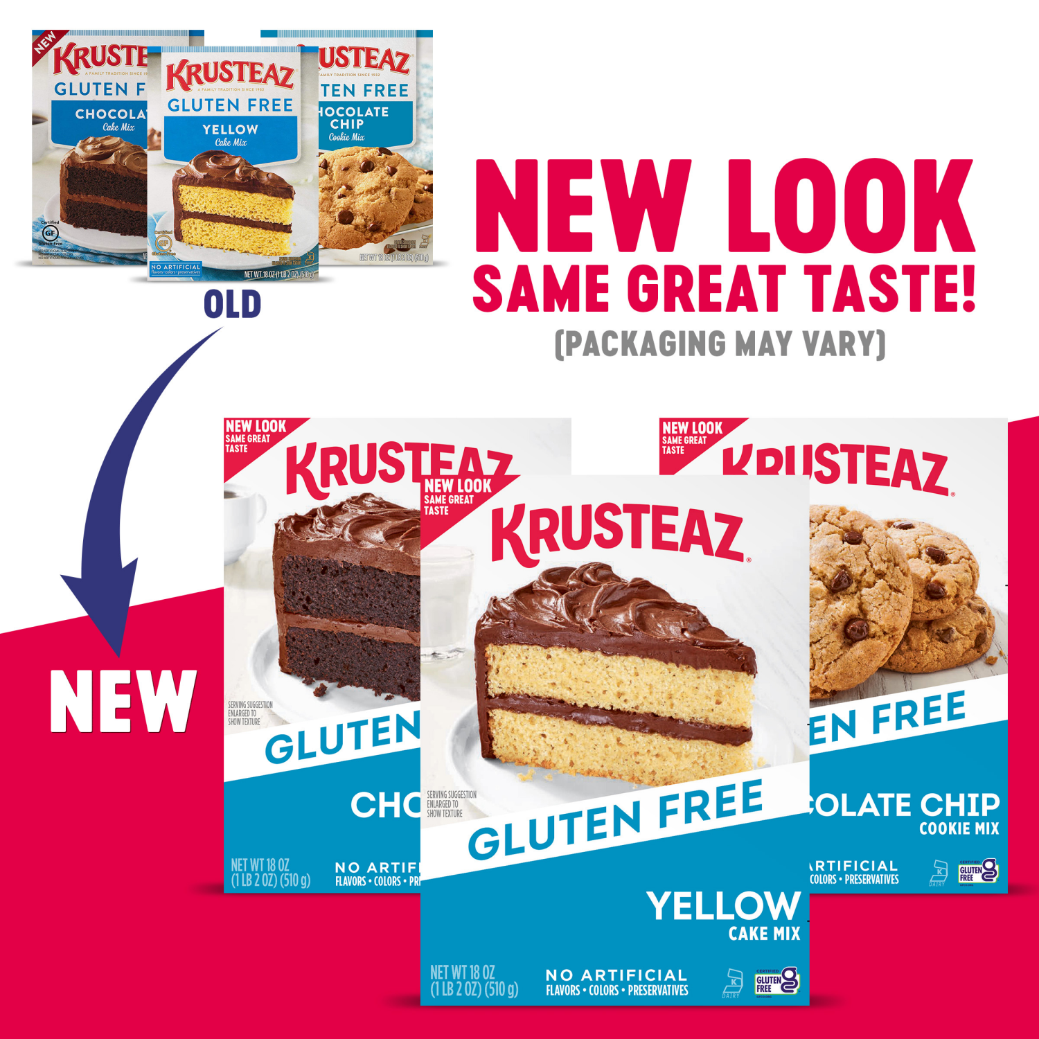 slide 3 of 5, Krusteaz Gluten Free Chocolate Cake Mix, 18 oz