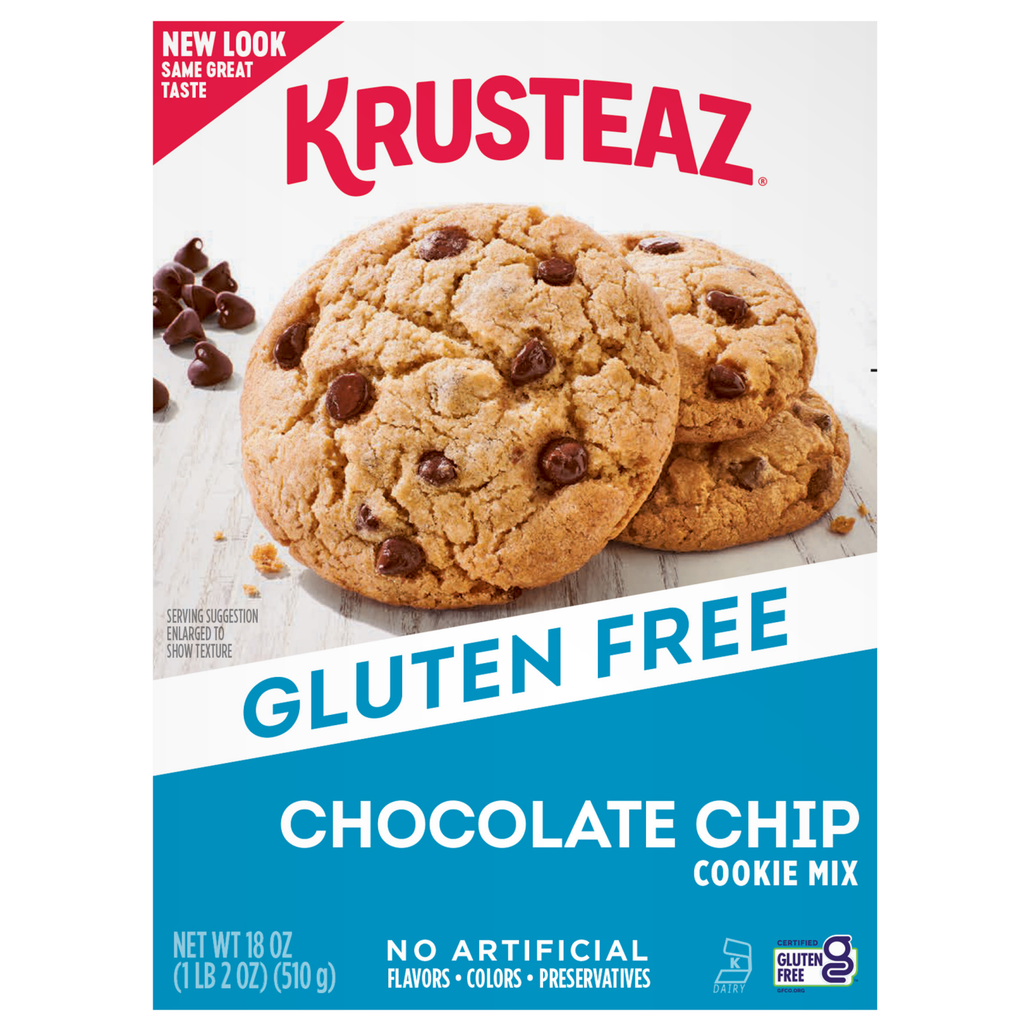 slide 1 of 7, Krusteaz Gluten Free Chocolate Chip Cookie Mix, 18 oz