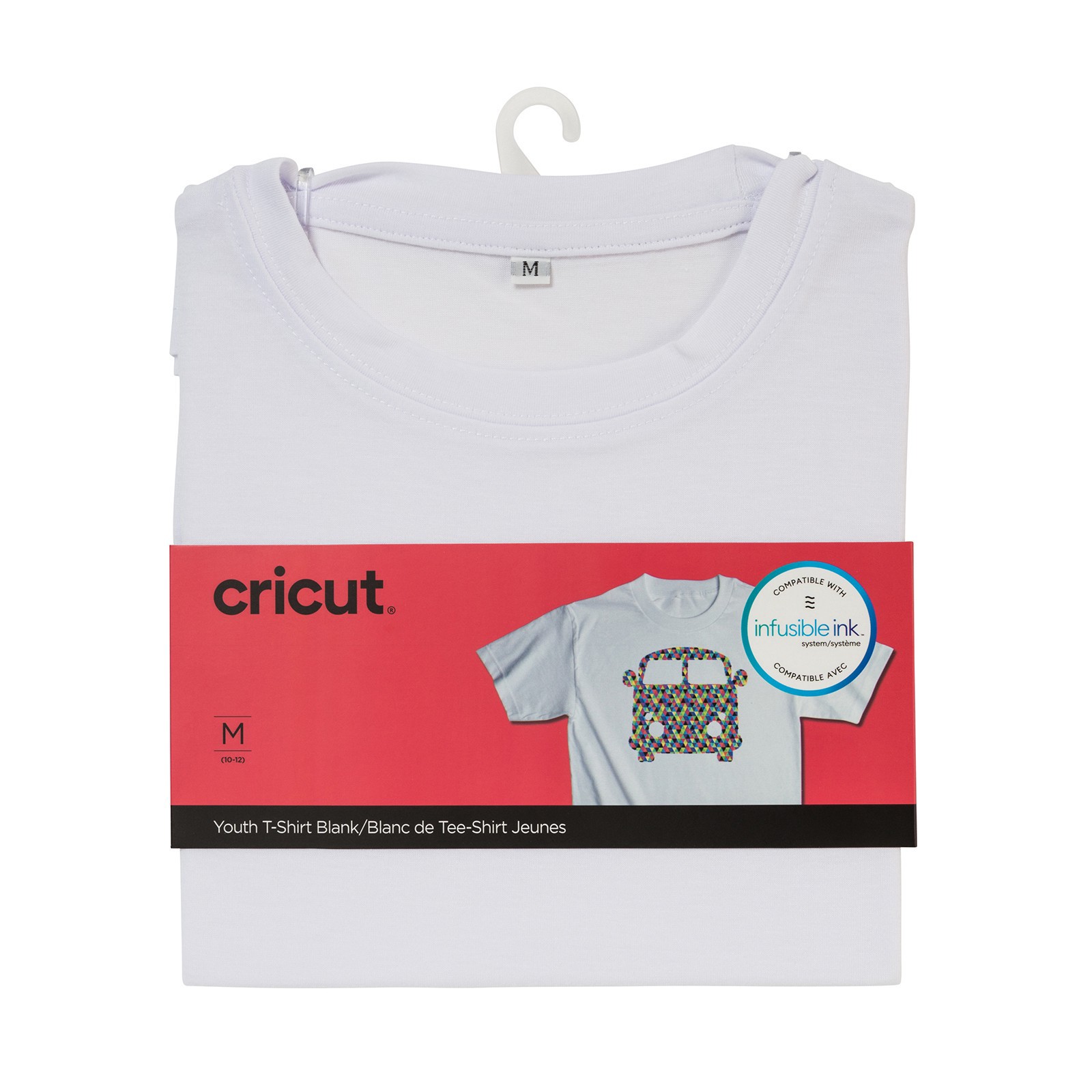 slide 3 of 7, Cricut White Blank Youth Crew Neck T-Shirt, MED