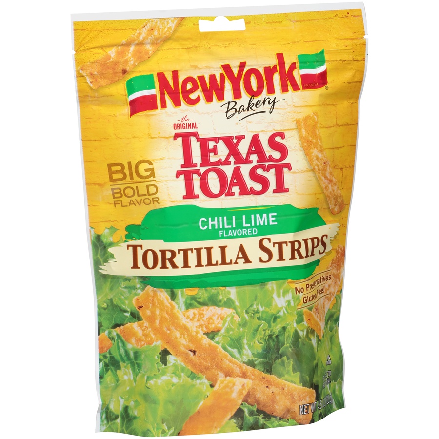 slide 2 of 8, New York Texas Toast Tortilla Strips Chili Lime, 4.5 oz