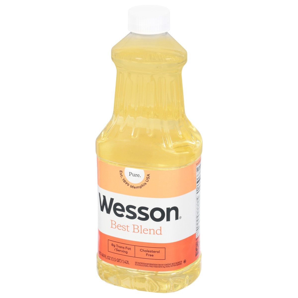 slide 3 of 9, WESSON Best Blend Oil, Vegetable & Canola Oil, Cholesterol Free, 48 oz., 48 fl oz