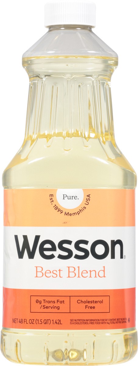 slide 6 of 9, WESSON Best Blend Oil, Vegetable & Canola Oil, Cholesterol Free, 48 oz., 48 fl oz