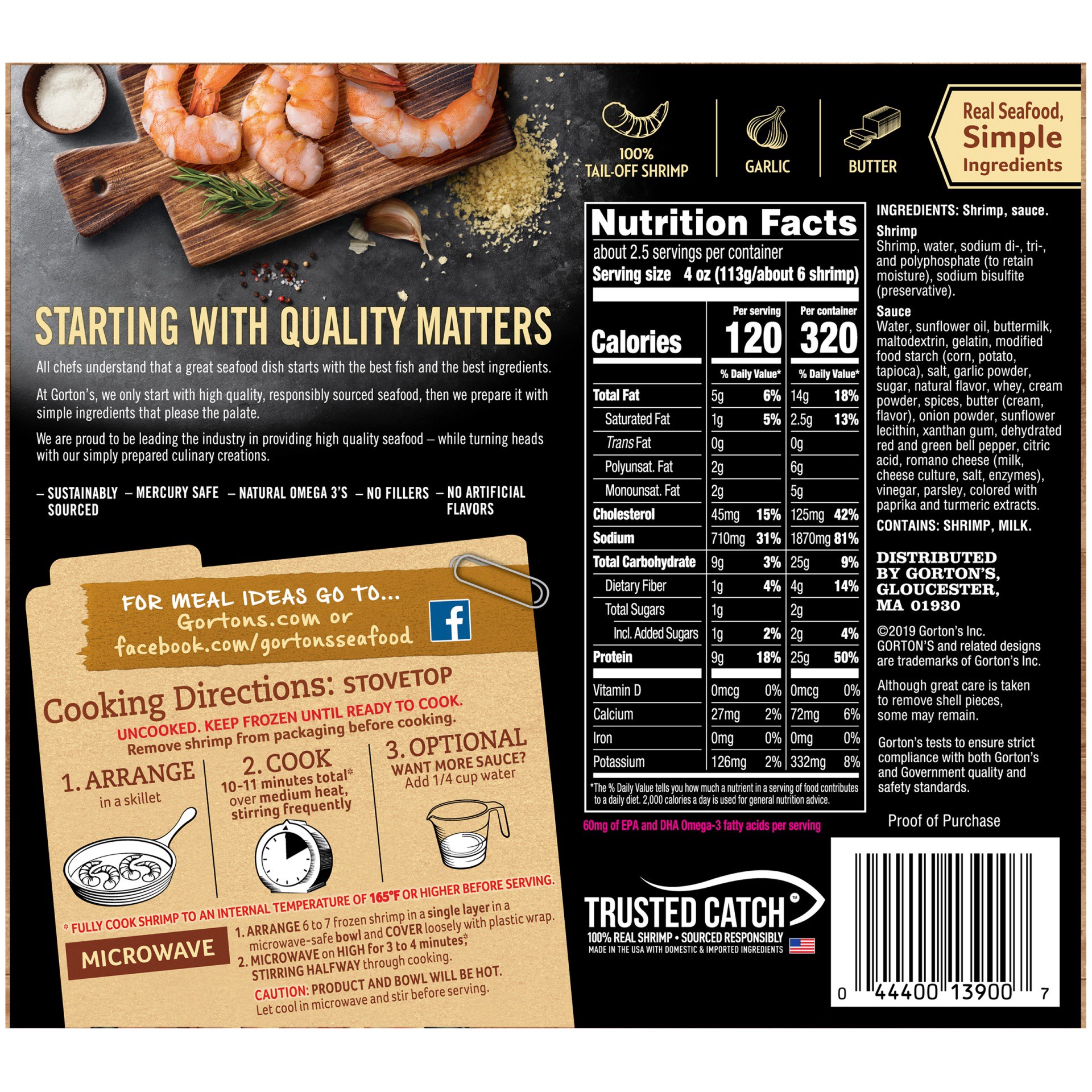 slide 3 of 8, Gorton's Grnt Prem Shrimp Scampi, 1 ct